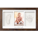 Baby Hand and Footprint Kit - Clay Handprint Keepsake Frame, Newborn Nursery Picture Frame, Personalized New Mom Gifts for Baby Shower & Registry (Dark Walnut) by TinyTreasures Baby Boutique