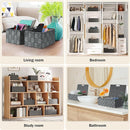 Storage Bins with Lids, Woven Storage Box Organizer Containers Decorative Baskets Cube for Clothes Bedroom Closet Office (5 Pack, Grey) by TinyTreasures Baby Boutique