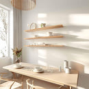 48 Inch Floating Shelves for Wall Rustic Light Wood Wall Shelves for Bedroom Set of 4 by CozyNest Decor