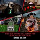 Haunted Hill Farm Lunging Pumpkin Carver Zombie Girl by Tekky, Motion-Activated Talking Halloween Animatronic for Indoor or Covered Outdoor Creepy Halloween Decorations, Plug-in or Battery Operated by CozyNest Decor