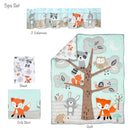Bedtime Originals Woodland Friends Animals Mint/Gray 5-Piece Crib Bedding Set by TinyTreasures Baby Boutique