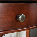 MODERION Solid Wood End Table with Drawer, Oval Sofa Side Table, Storage Shelf, Living Room Corner Table, Nightstand, 24”H Cherry Walnut CJZ1533WD-DR by CozyNest Decor