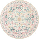 Wonnitar Pink Floral Round Rugs 5ft, Soft Circle Rug Non Slip Washable Round Carpet, Boho Non-Shedding Flower Distressed Circle Carpets for Bedroom Girls Room Nursery by TinyTreasures Baby Boutique