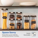Chef's Path - Set of 7 Airtight Food Storage Containers for Kitchen Storage - Clear Plastic - Durable Strong Lids - Labels and Chalk Marker by CozyNest Decor