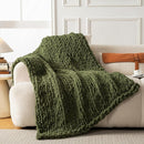 Ultra Soft Chunky Knit Blanket Throw -50x70 Hand Knitted Warm Chenille Throw Blanket, Home Decor Soft Thick Yarn Cable Knit Blanket Breathable Fleece Banket Christmas for Couch Bed Sofa Best GIF by CozyNest Decor