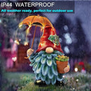 Elenon Garden Gnome Decor Solar Lights, Solar Elf Holding Umbrella Figurines Outdoor Decorative, Yard Art Garden Sculptures & Statues for Patio Yard Pathway by GreenHaven Gardens