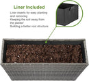LEWIS&WAYNE Tall Planters for Outdoor Plants Handmade Wicker Large Rectangular Block Planter Box with Removable Liners Modern Planter for Indoor Outdoor Patio Deck - Gray by CozyNest Decor