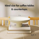 KIVY Concrete Fruit Bowl for Kitchen Counter - Large Decorative Pedestal Bowl for Home Decor - Modern Key Bowl for Entryway Table - White by CozyNest Decor