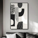 Framed Black and White Abstract Wall Art, Modern Minimalist Canvas Prints Paintings Artwork for Walls, Geometric Pictures for Living Room Dining Room Bedroom Office Bathroom Wall Decor 24x36 In by CozyNest Decor