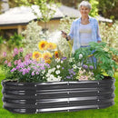 Galvanized Raised Garden Bed Outdoor - 4x2x1FT (2 Pack) Metal Garden Planter Box with Safety Edging and Gloves, Raised Bed for Gardening Vegetables Fruits and Flowers - Grey by GreenHaven Gardens
