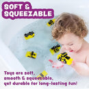 Tub Works® Construction™ Trucks Mold Free Bath Toys, 6 Pack | Sealed, No Hole Bath Toys Design Keeps Moisture Out | Soft, Squeezable & Float on Water | Baby & Toddler Bathtub Toys | Baby Pool Play by TinyTreasures Baby Boutique