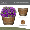 Classic Home & Garden Whiskey Barrel Planters - Wooden Finish Flower Planter Pot - Stylish Garden Pots - Indoor & Outdoor Resin Planters - Weather-Resistant Planting Pots (9" Oak Brown, Pack of 1) by CozyNest Decor