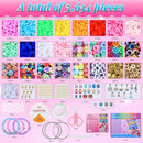 AIPRIDY 3600 Pcs Girls Toys Bracelet Making Kit, Unicorn/Mermaid Jewelry Activity, Flat College Style Beading for Friendship Jewelry Making, DIY Crafts for 4-12 Girls Birthday Christmas Gifts(Aqua) by TinyTreasures Baby Boutique
