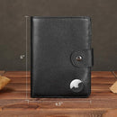Polare Luxury RFID Blocking Leather Passport Holder Travel Wallet For Men and Women (Black with AirTag Slot(Snap Version)) by TinyTreasures Baby Boutique