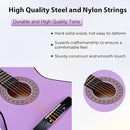 ADM Beginner Acoustic Classical Guitar 38 Inch Nylon Strings Wooden Guitar Bundle Kit for Kid Boy Girl Student Youth Guitarra Online Lessons with Gig Bag, Strap, Tuner, Strings, Purple by TinyTreasures Baby Boutique