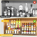 RCHYFEED 4 Tier Spice Rack Organizer, Spice Organization for Cabinet,Pantry, Countertop,Tiered Spice Rack Easy Visibility,Depth Expandable Seasoning Shelf for Kitchen Cabinet Organizer,Silver,2 PACK by CozyNest Decor