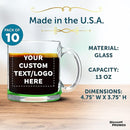 Custom Libbey Clear Glass Coffee Mugs 13 oz. Set of 10, Personalized Bulk Pack - Perfect for Coffee, Tea, Espresso, Hot Cocoa, Other Beverages - Green Bottom by TinyTreasures Baby Boutique