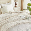 Carriediosa Chunky Knit Throw Blanket 50" X 60", 100% Hand Made Large Chenille Loop Yarn Soft Fluffy Throws for Couch Sofa Bed, Big Crochet Cozy Heavy Thick Cable Woven Blankets, Cream White by CozyNest Decor