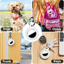 Upgrade Waterproof 2 Pack Airtags Holder with Apple Airtags Keychain, Hard PC Air Tag Case, Anti-Scratch & Shock Air tag Holder, Men's Women's Keyrings & Keychains-White+Rose Red by TinyTreasures Baby Boutique