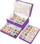 Earrings Jewelry Box for Girls, 5 Layers Jewelry Organizer with Earring Holder Organizer for Girls Earring Organizer Jewelry Boxes for Women Earrings and Necklaces Jewelry Box Organizer Purple by TinyTreasures Baby Boutique