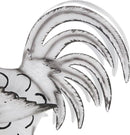 Deco 79 Metal Rooster Decorative Garden Sculpture Garden Statue with Black and Red Accents, Outdoor Sculpture 6" x 16" x 18", White by GreenHaven Gardens