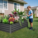 Galvanized Raised Garden Bed Outdoor, 2 Pcs 6x3x1FT Outdoor Large Planter Raised Beds Open Base with Safety Edge and Glove for Vegetables Flowers Ground Planter, Dark Gray by CozyNest Decor