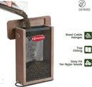 Kingsyard Metal Mesh Bird Feeder for Outdoors Hanging, Finch Feeder for Nyjer/Thistle, Sliding Mesh & Built-in Perch, Recycled Plastic, Brown by CozyNest Decor