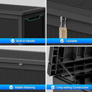 260 Gallon Deck Box XXL Large Outdoor Storage for Patio Furniture,Outdoor Cushions,Garden Tools and Pool Supplies,Waterproof,Resin,Lockable(Black Rattan) by CozyNest Decor