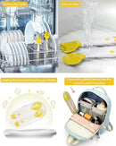 Deejoy Toddler Utensils, Self-feeding Flatware Set withTravel Case, Baby Spoons and Forks with Silicone Bendable Handle, Easy Grip Heat-Resistant, Ideal for Kids, Stage 2 (Yellow) by TinyTreasures Baby Boutique