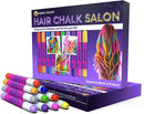 Desire Deluxe Hair Chalk for Girls Makeup Kit of 10 Temporary Colour Pens Gifts, Great Toy for Kids Age 5 6 7 8 9 10 11 12 13 Years Old, "Blue,Green,Grey,Pink,Purple by TinyTreasures Baby Boutique