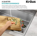 KRAUS WasteGuard 3/4 HP Ultra-Quiet Garbage Disposal with Quick Connect, Kitchen Sink Drain Cover, Power Cord and Flange Included, KWD100-75MBL by CozyNest Decor