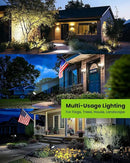 Solar Spot Lights Outdoor Waterproof IP65, Flag Pole Light Solar Powered Spot Lights, Landscape Lighting Spotlights for Tree, House, Yard, Backyard, Garden Decorations-2 Pack by GreenHaven Gardens