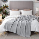 EMME Cooling Throw Blanket for Hot Flashes Muslin Throw Blanket 100% Cotton Throws Gauze All Season Soft Lightweight Breathable (Light Grey, 60"x80") by CozyNest Decor