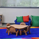 Children’s Factory Baseline Toddler Square Table and Chairs Set, Natural Wood – Includes One 30”, 12” High Square Table and Four 5” High Chairs – Durable, Lightweight, Easy to Move by CozyNest Decor