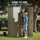 Greesum Outdoor Storage Shed Without Divider, 45 cu.ft Outdoor Waterproof Storage Cabinet for Garden Tools, Pool Storage, Garbage Cans, Beige by GreenHaven Gardens
