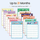 SUNEE Wall Calendar 2025-2026 Large 22.75"x15.5", 21 Month Calendar from October 2025 to June 2027, Vertical Extra Large Monthly Calendar 2026 for Wall, Cute by TinyTreasures Baby Boutique