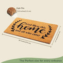 Welcome Doormats, Natural Coco Coir Mats with Non-Slip PVC Backing, Indoor Outdoor Mats for Home & Office, Mats for Door with God Bless This Home Print, Beige & Black, 30"x17" by CozyNest Decor