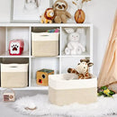 Shelf Baskets for Organizing, Woven Storage Basket for Shelves, Cotton Rope Storage Bins for Toys Books, Nursery Towel Baskets for Classroom, 14.96"X9.8"X8.85", 3-Pack White/Brown by CozyNest Decor