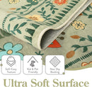 Moynesa Area Rugs 9x12 Living Room Washable, Ultra Thin Soft Boho Bird Bedroom Rug Easy Clean, Low Pile Indoor Multi Color Large Sage Green Carpet for Dining Room Kid Playroom Nursery by TinyTreasures Baby Boutique