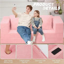 Folding Bean Bag Chair for Adults,3-in-1 Bean Bag Couch Faux Fur Floor Sofa Large Beanbag Convertible Bean Bag Sofa Bed with Pillow in Bedroom,Living Room,Apartment(Queen,Pink) by CozyNest Decor