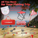 DaddyGoFish Kids Fishing Pole - Rod Reel Combo Tackle Box Starter Set - First Year Small Gear Kit for Boys Girls Toddler Youth Age Beginner Little Children by TinyTreasures Baby Boutique