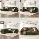 mopio Oversized Modular Sectional Sofa with Fully Removable Covers and Storage, Convertible U, L-Shaped and Sleeper Sectional, Modern Couches with Ottoman Chaise (Olive Green Velvet, 5 Seats, L) by CozyNest Decor