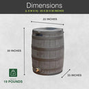 Good Ideas 50 Gallon Large Faux Wood Plastic Rain Water Barrel Collector with Brass Spigot for Rainwater Collection and Storage, Oak, 2 Pack by GreenHaven Gardens