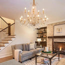 40" Large Brass Crystal Chandeliers,Gold Brushed Brass Chandelier for High Ceiling Living Room Dining Room Staircase Hallway Entryway Foyer(15-Light, Bulb Included) by CozyNest Decor