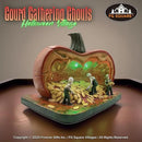Gourd Gathering Ghouls Pumpkin Theme Spooky Halloween Village Porcelain Colorful LED Lights 7.75" x 6" x 5.75" by CozyNest Decor
