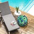 LVTXIII Inflatable Stool Ottoman Footrest with Handle, All Weather Foot Rest, Indoor or Outdoor Use for Home Patio Garden and Camping, D21 x H9, Hanalei Lagoon by CozyNest Decor