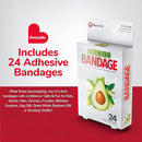 BioSwiss Bandages, Avocado Shaped Self Adhesive Bandage, Latex Free Sterile Wound Care, Fun First Aid Kit Supplies for Kids, 24 Count by TinyTreasures Baby Boutique