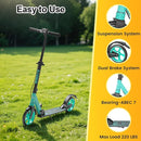 Kick Scooter for Kids Teens & Adults, 4 Adjustable Heights, 8IN All Terrain Big Wheels, Dual Brakes & Dual Suspension, Foldable and Lightweight, Gifts for Girls Boys by TinyTreasures Baby Boutique