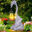 Solar Garden Statues Outdoor Decor- Yard Decorations for Patio, Balcony, Backyard, Lawn Ornaments - Elephants Figurines with LED Light- Unique Birthday House Warming Gifts for Women, Mom, Grandma by CozyNest Decor