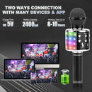 BlueFire 4 in 1 Karaoke Wireless Microphone with LED Lights, Portable Microphone for Kids, Great Gifts Toys for Kids, Girls, Boys and Adults (Black) by TinyTreasures Baby Boutique